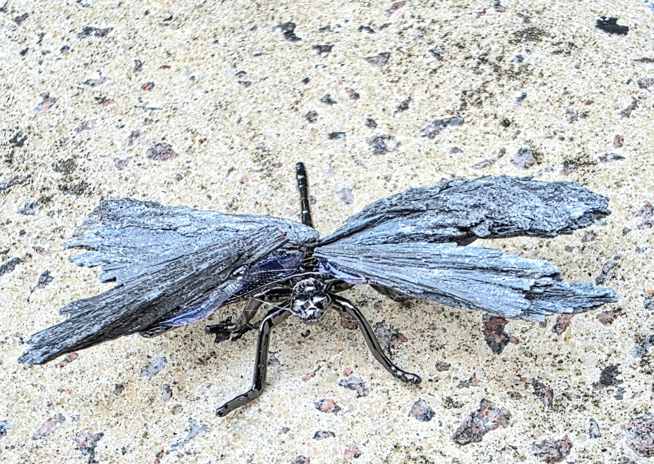 Natural Cryatal Colourful Black Stone Dragonfly