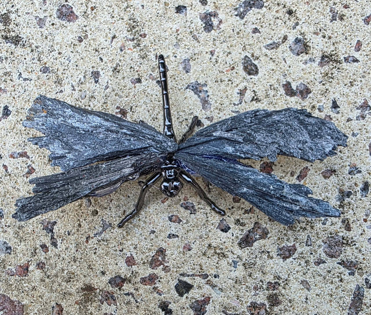 Natural Cryatal Colourful Black Stone Dragonfly