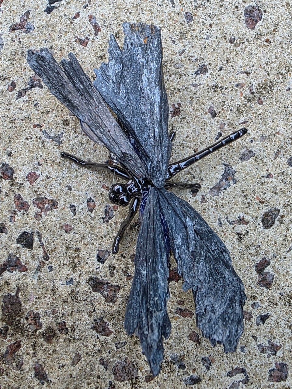 Natural Cryatal Colourful Black Stone Dragonfly