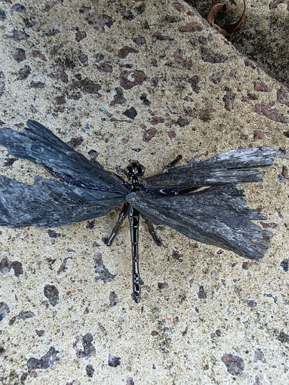 Natural Cryatal Colourful Black Stone Dragonfly