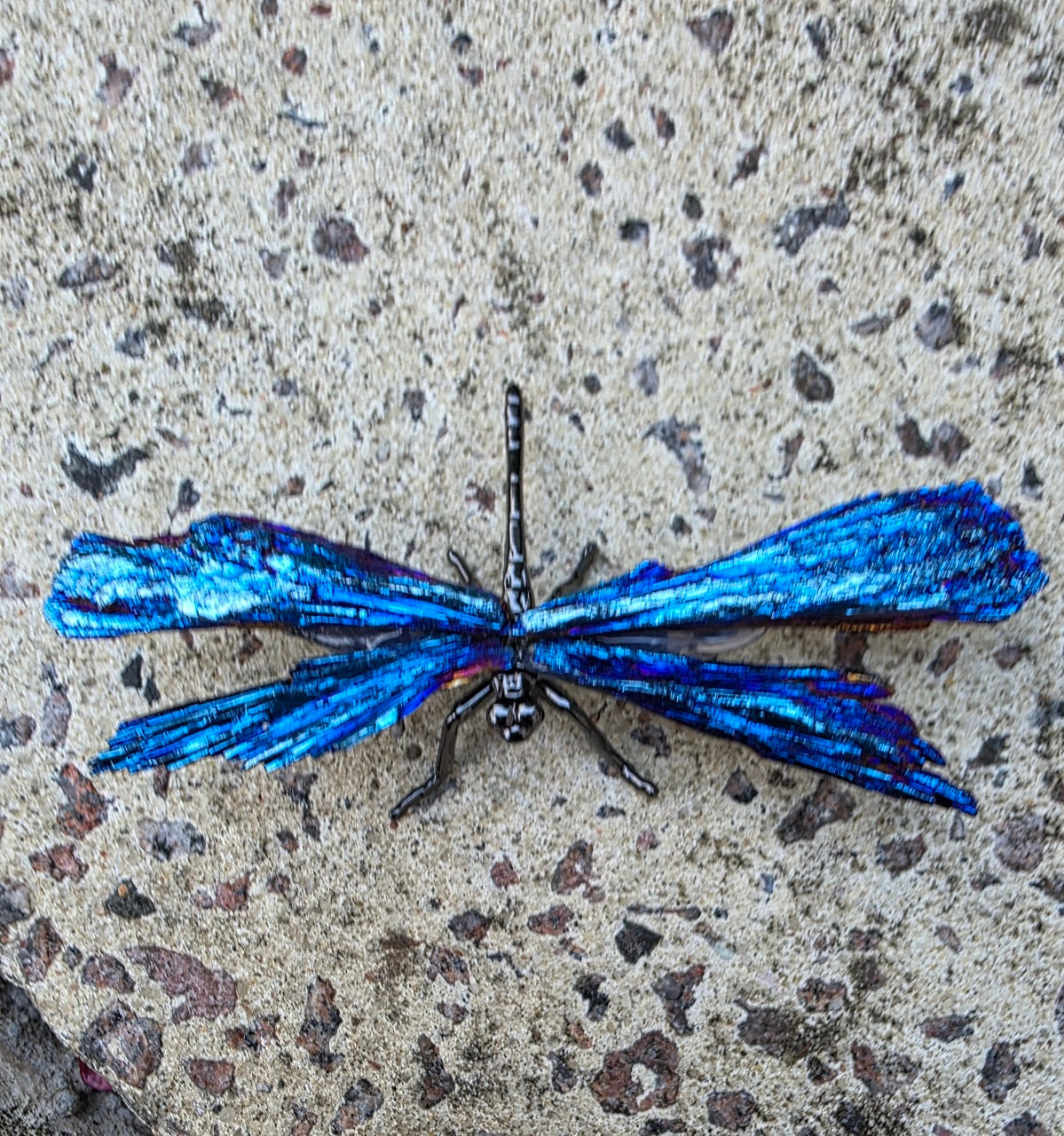 Natural Cryatal Colourful Blue Black Stone Dragonfly