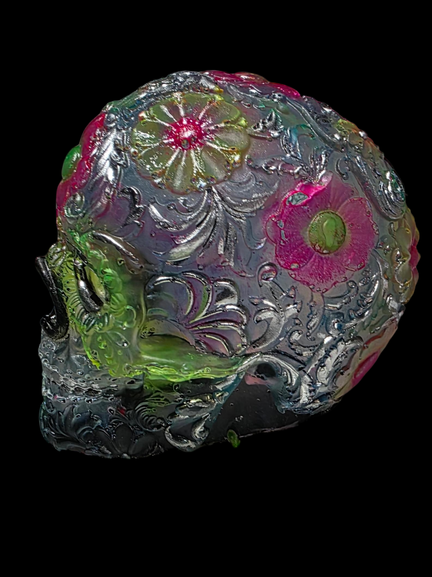 Handmade Resin Sugar Skull - NEO