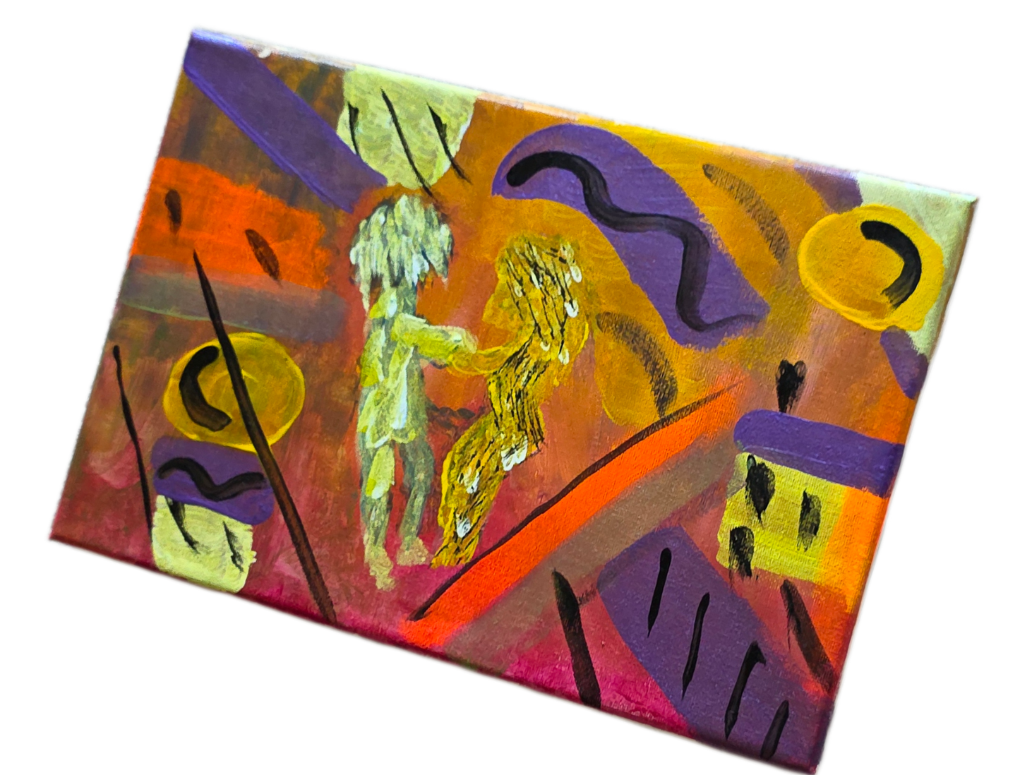 Havana Soul – Original Acrylic Abstract Painting Vibrant Cuban-Inspired Wall Art