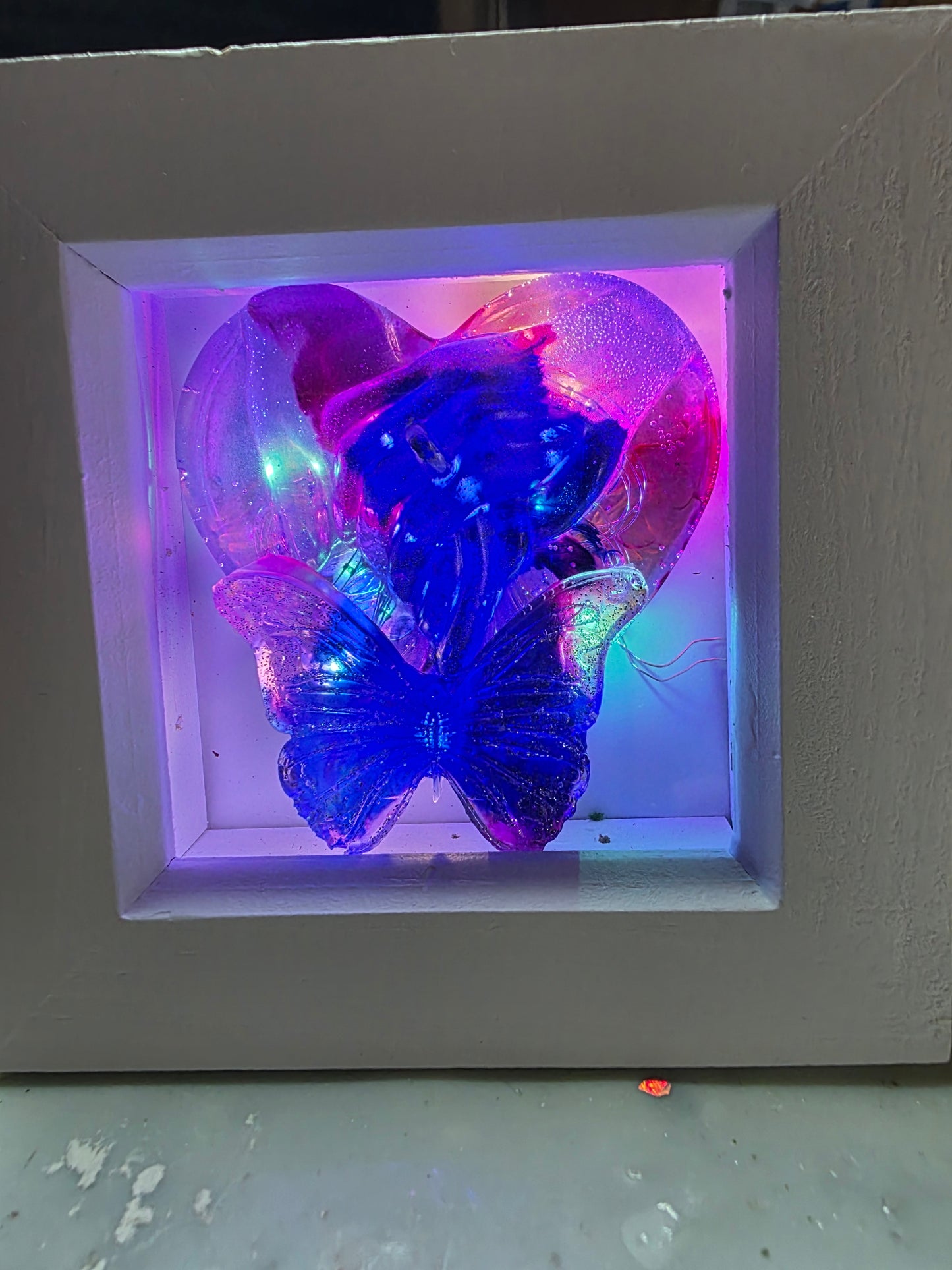 Handmade White 3D Box Shadow Frame - The Vow