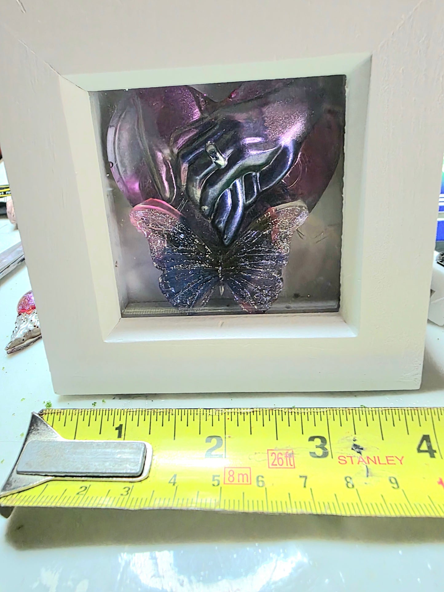 Handmade White 3D Box Shadow Frame - The Vow