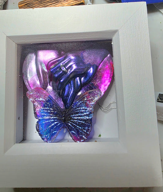 Handmade White 3D Box Shadow Frame - The Vow